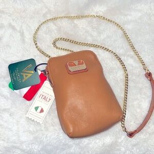 Valentina Tan Leather Crossbody Bag